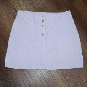 Juniors Forever 21 Light Lavender Brushed Velvet Mini Skirt Casual Corduroy sz L